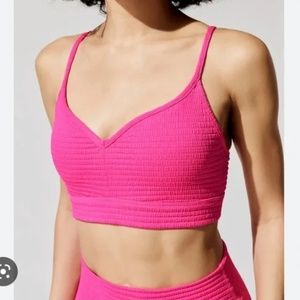 Carbon38 Jacquard Sweetheart Bra Neon Pink